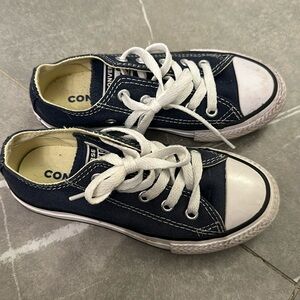 Chuck Taylor Size 11 navy blue converse sneakers.  Worn once for a wedding.